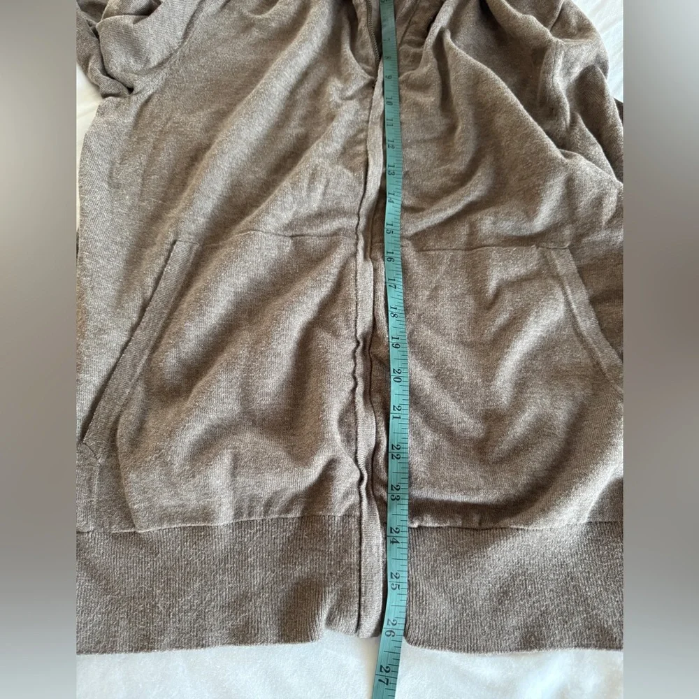 Banana Republic Brown Grandpa Sweater Full Zip Striped Collar Pima Cotton Size M